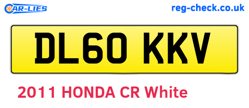 DL60KKV are the vehicle registration plates.