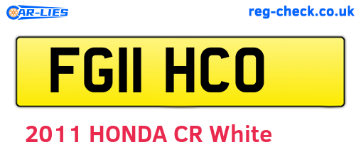 FG11HCO are the vehicle registration plates.