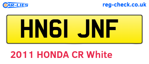 HN61JNF are the vehicle registration plates.