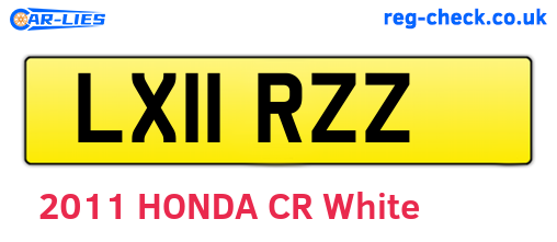 LX11RZZ are the vehicle registration plates.