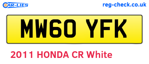 MW60YFK are the vehicle registration plates.
