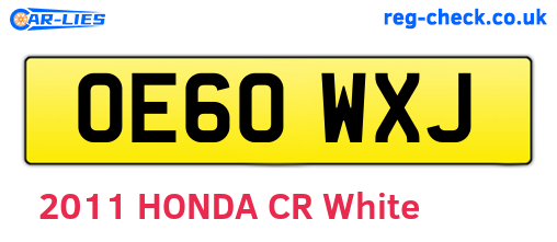 OE60WXJ are the vehicle registration plates.