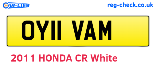 OY11VAM are the vehicle registration plates.