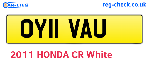 OY11VAU are the vehicle registration plates.