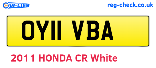 OY11VBA are the vehicle registration plates.