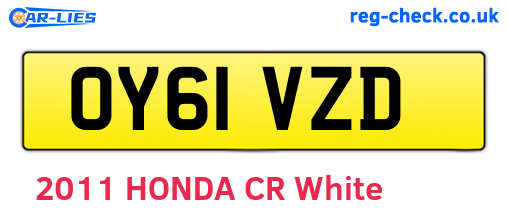 OY61VZD are the vehicle registration plates.
