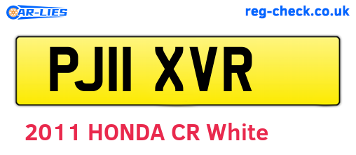 PJ11XVR are the vehicle registration plates.