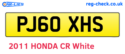 PJ60XHS are the vehicle registration plates.