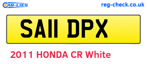 SA11DPX are the vehicle registration plates.