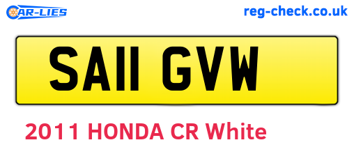 SA11GVW are the vehicle registration plates.