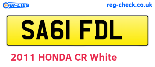 SA61FDL are the vehicle registration plates.