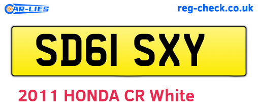 SD61SXY are the vehicle registration plates.