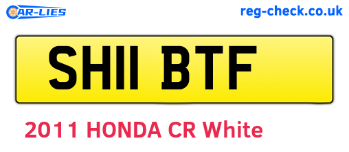 SH11BTF are the vehicle registration plates.