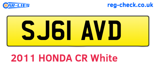 SJ61AVD are the vehicle registration plates.