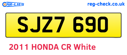 SJZ7690 are the vehicle registration plates.