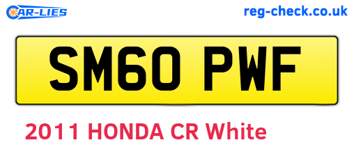 SM60PWF are the vehicle registration plates.