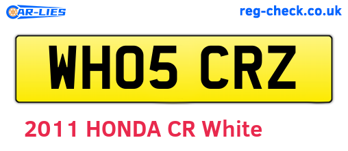 WH05CRZ are the vehicle registration plates.