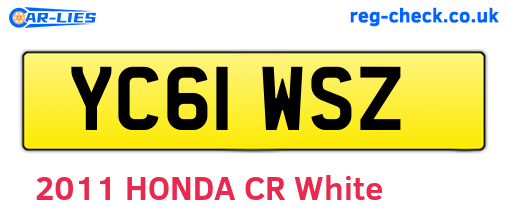 YC61WSZ are the vehicle registration plates.