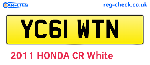 YC61WTN are the vehicle registration plates.