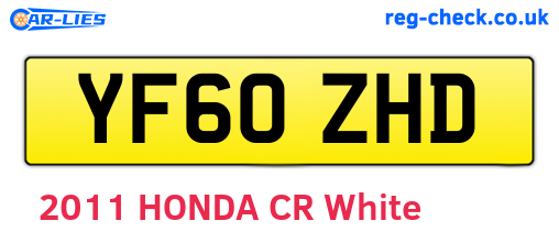 YF60ZHD are the vehicle registration plates.