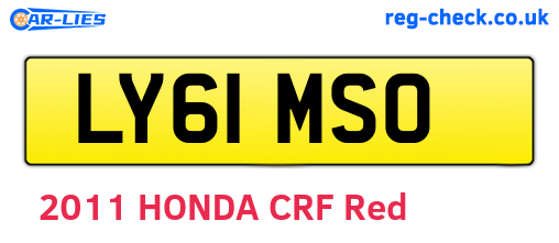 LY61MSO are the vehicle registration plates.