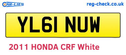 YL61NUW are the vehicle registration plates.