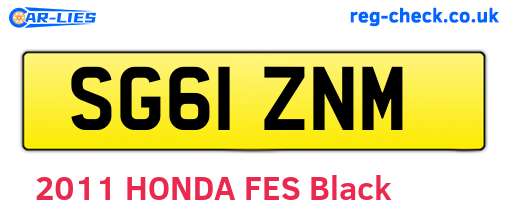 SG61ZNM are the vehicle registration plates.