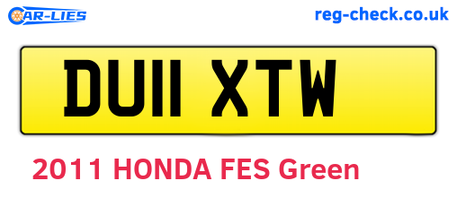 DU11XTW are the vehicle registration plates.