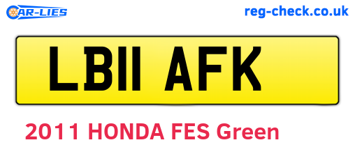 LB11AFK are the vehicle registration plates.