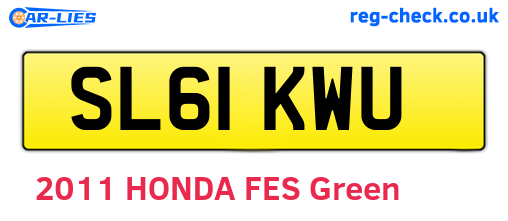 SL61KWU are the vehicle registration plates.