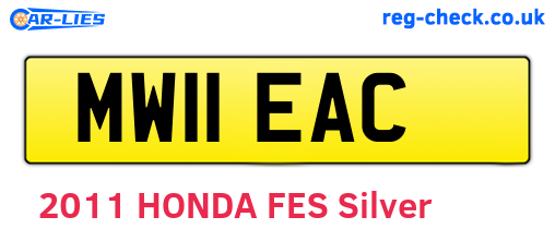 MW11EAC are the vehicle registration plates.
