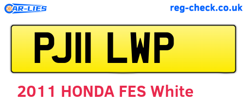 PJ11LWP are the vehicle registration plates.