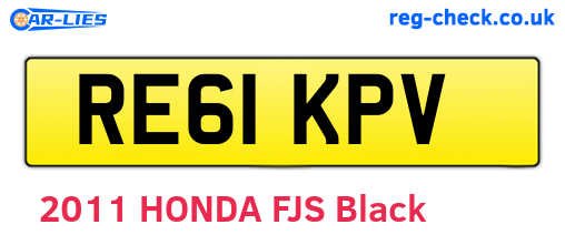 RE61KPV are the vehicle registration plates.