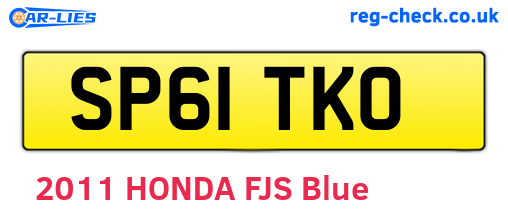 SP61TKO are the vehicle registration plates.
