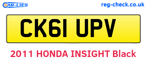 CK61UPV are the vehicle registration plates.