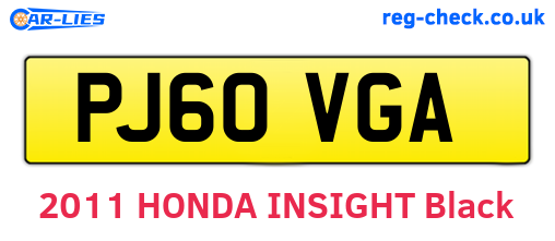 PJ60VGA are the vehicle registration plates.