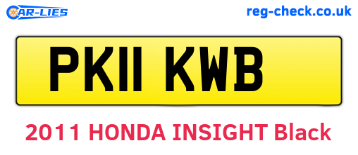 PK11KWB are the vehicle registration plates.