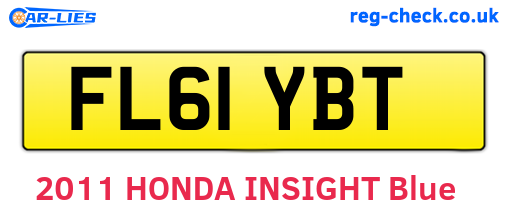 FL61YBT are the vehicle registration plates.