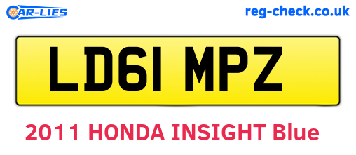 LD61MPZ are the vehicle registration plates.