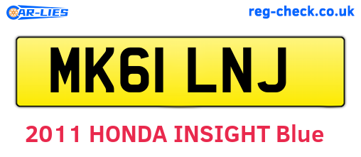 MK61LNJ are the vehicle registration plates.