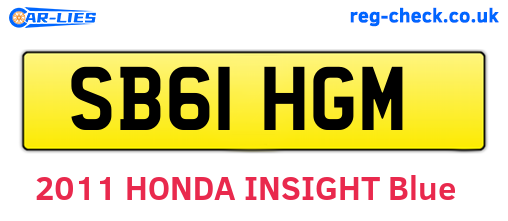SB61HGM are the vehicle registration plates.