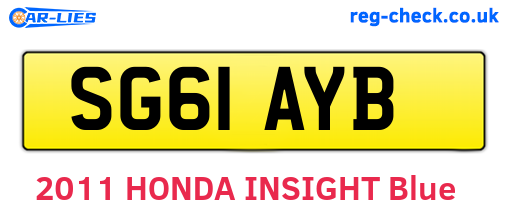 SG61AYB are the vehicle registration plates.