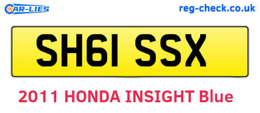 SH61SSX are the vehicle registration plates.