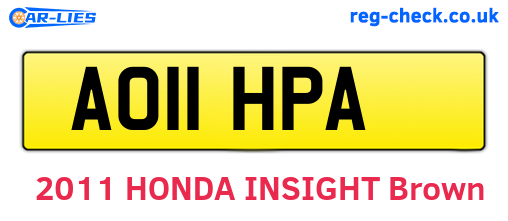 AO11HPA are the vehicle registration plates.