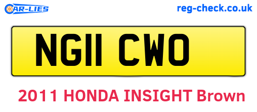 NG11CWO are the vehicle registration plates.