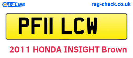 PF11LCW are the vehicle registration plates.