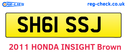 SH61SSJ are the vehicle registration plates.