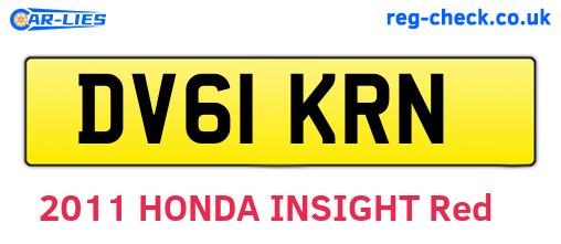 DV61KRN are the vehicle registration plates.