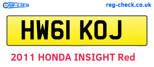 HW61KOJ are the vehicle registration plates.