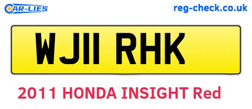 WJ11RHK are the vehicle registration plates.